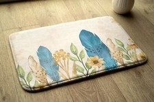 Non-Slip Bathroom Soft Rug Absorbent Bath Mat - 75x45 cm - Bird feathers