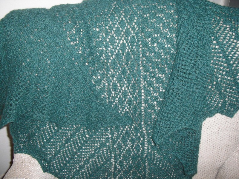 WOMEN'S SHAWL HAND KNIT 100% ALPACA  #73