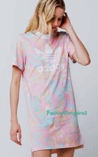     ADIDAS ORIGINALS Pink Dye Spaghetti Big Logo Trefoil Sporty Dress, US - XS