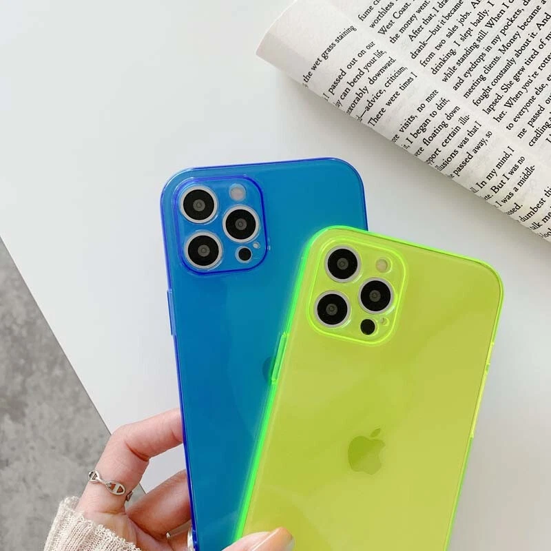 For iPhone 17 13 12 11 14 15 16 Pro Max Neon Glow Case Lens Protector Soft Cover - Image 3 of 4