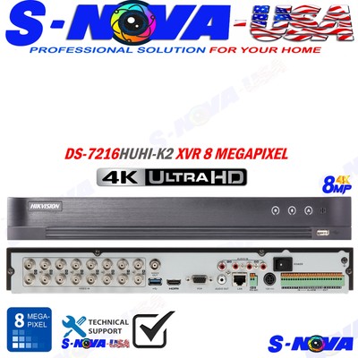 Hikvision 4k 8mp Ds 7216huhi K2 16ch Hd Tvi 16ch Ip Hvr H 265 Up To 32ch Total Ebay Hikvision 4k 8mp Ds 7216huhi K2 16ch Hd Tvi 16ch Ip Hvr H 265 Up To 32ch Total Ebay