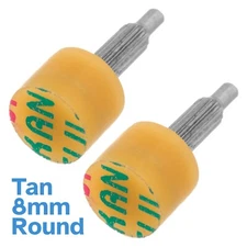 2pcs Tan 8mm Round Stiletto High Heel Tips Replacement Pair Repair Shoes Cap