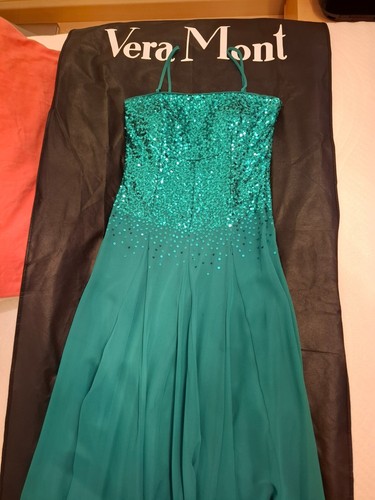 Langes festliches Kleid, Gr. 36, Vera Mont hochwertig sehr schön, Pailetten - Bild 2 von 10