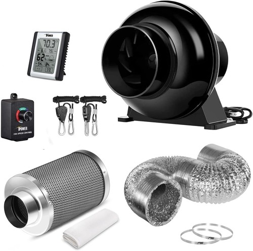 4 Zoll 195 CFM Inline Ventilator Umluft Entlüfter Gebläse Luft Kohlefilter