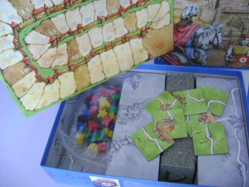 Jeu de société CARCASSONNE avec extension la Riviere Hans im Glück comme neuf - Photo 3/4