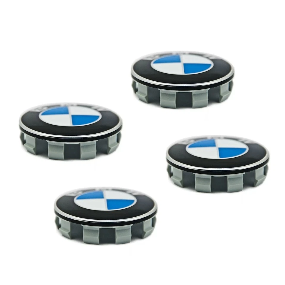 4X BMW ALLOY BLUE WHEEL CENTRE HUB CAPS 68mm E60 E90 E92 E82 E87 F10 F20 F30 - Image 2 of 4