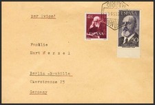 Spain. 2Nd Centenary Air Mail. Cover 1165, 1120. 1955. 50 Pts Black And 4 5