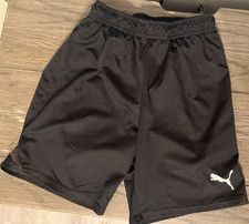 PUMA kids Black Athletic Shorts Jersey Polyester Size M Lightweight
