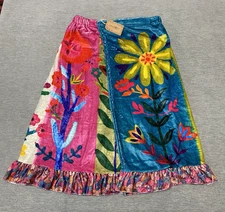 Natural Life Body Towel Wrap Dress Large/XL Floral Soft Shower Bath Artsy Boho