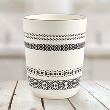 Trash Can Small Round Ceramic Wastebasket Garbage Container for Bathroom Home