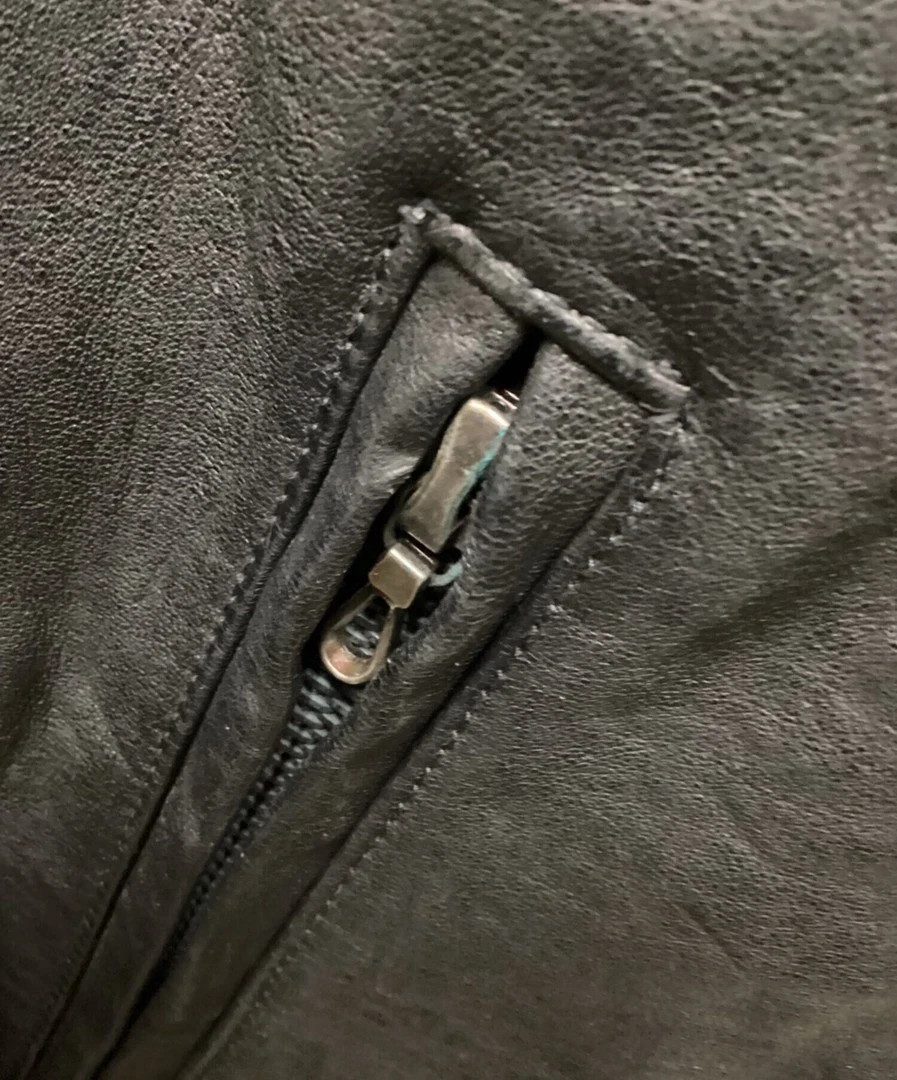 SHELLAC Leather Single Riders Jacket Black Fur Co… - image 8