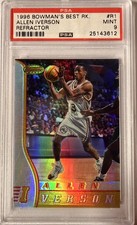 1996 Bowman’s Best Allen Iverson Rookie RC #R1  PSA 9 Refractor 