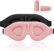 Luxury Sleep Mask – Pack of 2 Ultra-Soft Silk Eye Covers with Adjustable Strap