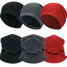 Winter Cold Weather Fleece Neck Gaiter Warmer Face Mask / Sports Ski Skull Cap