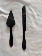 Eisinly Wedding Cake Knife and Server Set Matte Black Stainless Steel 18/0