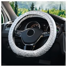 50pcs Upgraded Disposable Steering Wheel Covers With Elastic Disposable White