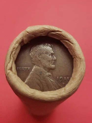 1915-D LINCOLN WHEAT CENT AU 1931D LINCOLN WHEAT PENNY COIN ROLL ENDS BANKROLLED