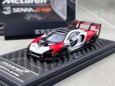  LCD 1:64 Red White Senna GTR McLaren #12 Sports Model Diecast Metal Car 