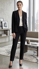 Lafayette 148 Virgin Wool Blend Blazer Jacket Size 12 Career