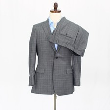 Brooks Brothers 40R 36x28 Gray Full Suit Check 2-Button Wool