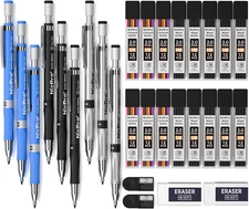 Nicpro 29 Pieces 2Mm Mechanical Pencil Set, 9 PCS Drafting Carpenter Pencils 2.0