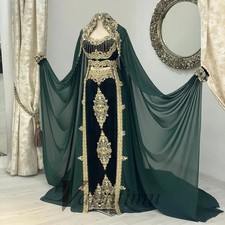 Classic O-Neckline Evening Dress Cap Sleeves Applique Chiffon Chapel Train