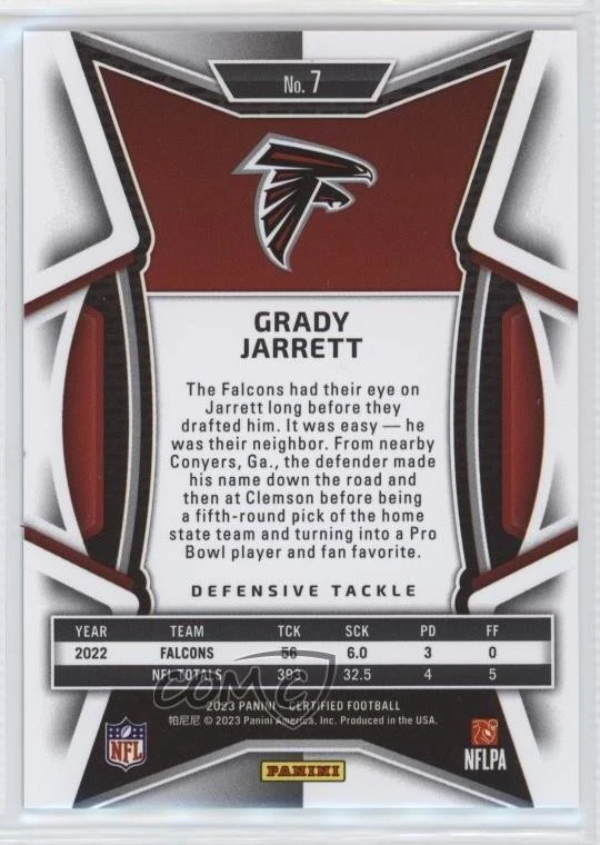 2023 Certified FOTL FOTL Mirror Teal /20 Grady Jarrett #7 - Image 2 of 2