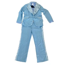 Instant Zip Up Blue Tuxedo Adult Costume M VTG Style 80s Tux Full Suit Halloween