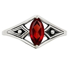Hessonite Garnet - Madagascar 925 Sterling Silver Ring s.4 Jewelry R-1727