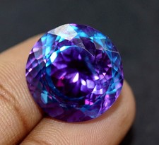 20.00 Ct Pitambari Sapphire Natural Bi-Color Round Cut Loose Certified Gemstone