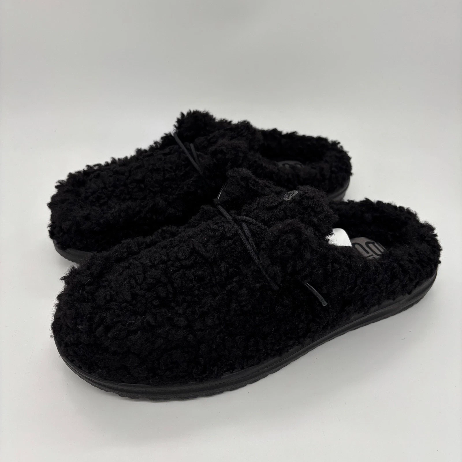 Hey Dude Wally Slipper Slip On Lightweight Comfort Solid Black Size 10 Mens