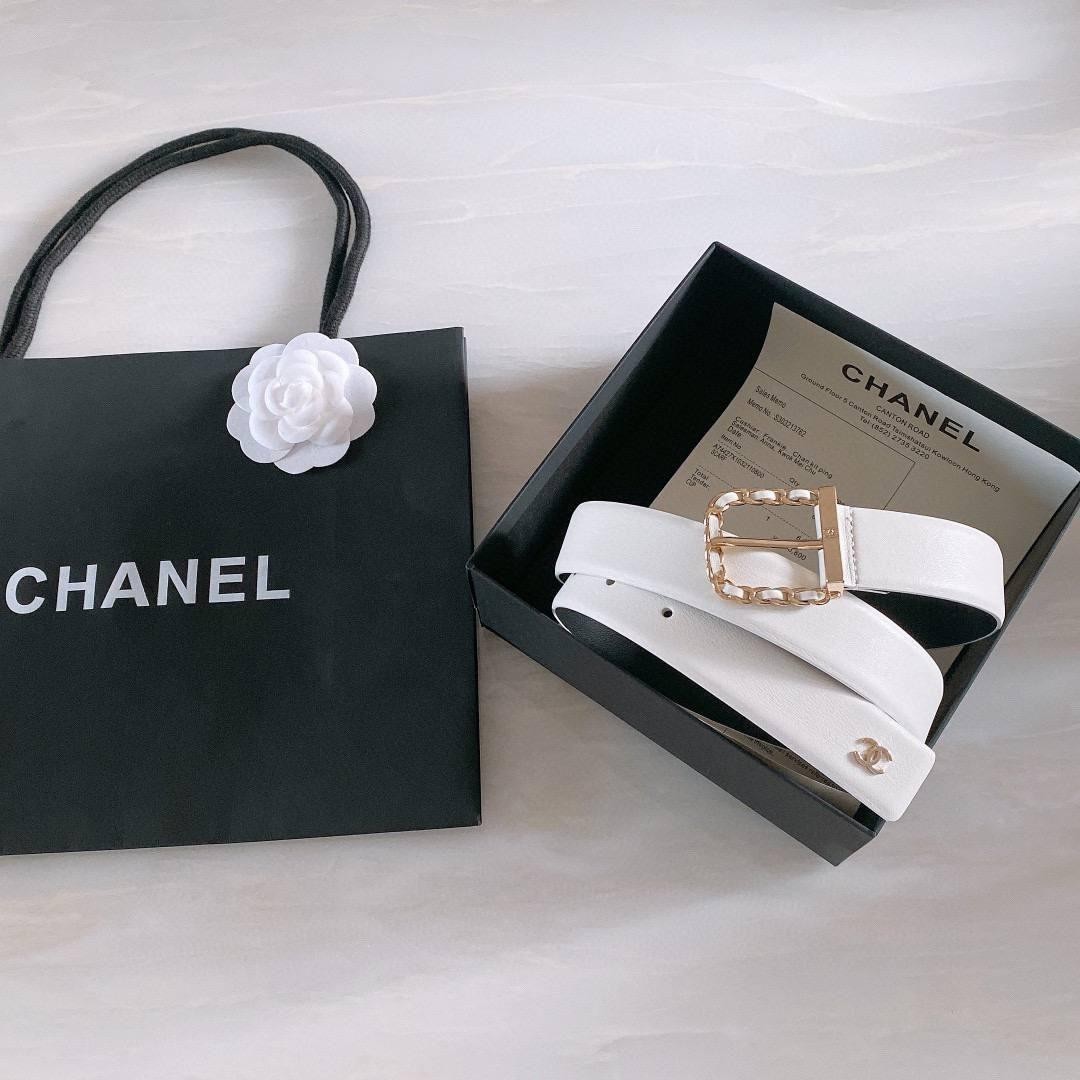CHANELUNIFORM ベルト　ホワイト Chanel belt,Women White ,leather Gold Plated | eBay