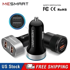 USB+Type-C /Dual Port 3.1A/2 USB QC3.0 Car Cigarette Charger Lighter Adapter Lot