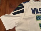 Russell Wilson #3 mens small Seattle Seahawks Jersey NIKE SUPER BOWL SEWN WHITE — photo 2