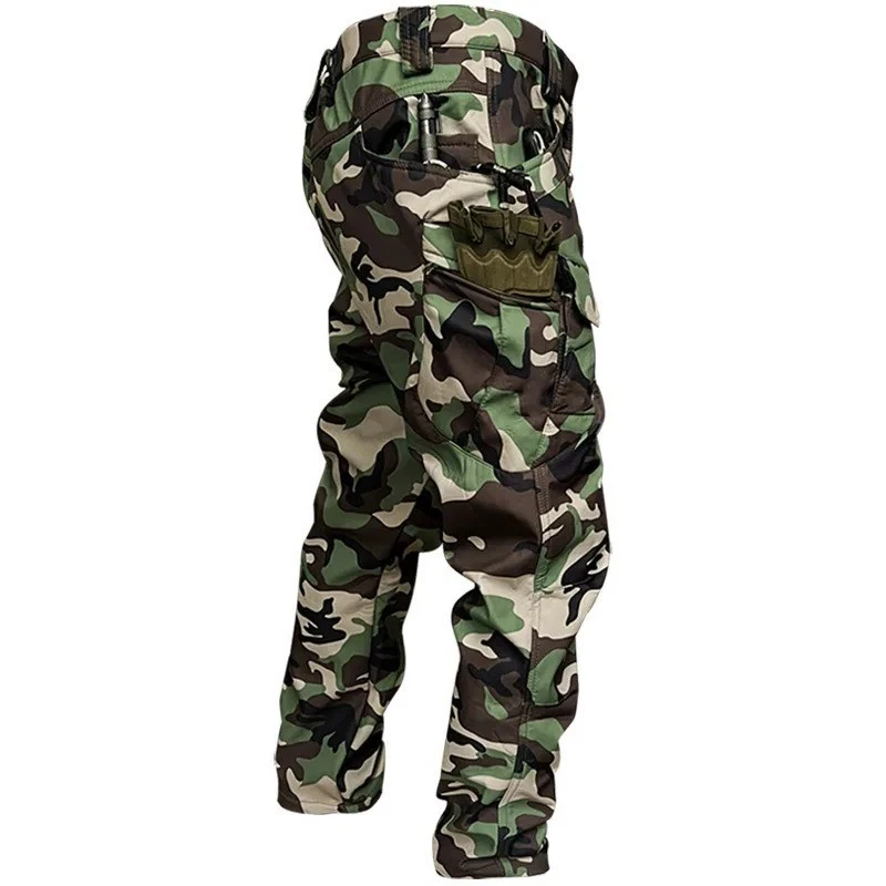 Men's Winter Tactical Soft Shell Pants Windproof Waterproof Cargo S-4XL