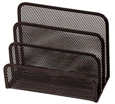 Briefständer Metalldraht mit 3 Fächern - schwarz