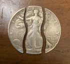 1944 Walking Liberty Silver Half Dollar 3 Piece Puzzle Coin