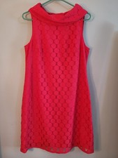 Adrianna Papell Pinkish Red Circle Lace Sleeveless Dress Size 12
