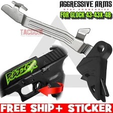 AGGRESSIVE ARMS RAZZOR STEALTH BLACK EDITION TRIGGER GLOCK 43 43X 48 WITH BAR