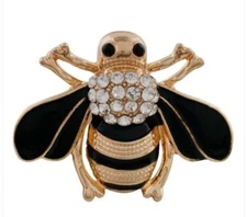 Snap Jewelry Rhinestone Bee Rose Gold Base 18-20mm Fits Ginger Charm Accessories