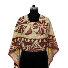 Vintage Kantha Scarf Cotton Bandana Sew Long Reversible Hijab Scarves