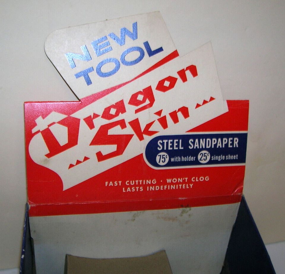 Original Red Devil Advertising Dragon Skin Steel Sandpaper Display Box