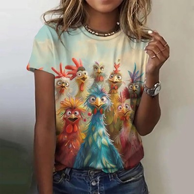 Trendy Bird-Themed Women s T-Shirts, Funny Colorful Designs, Perfect Summer Wear