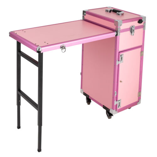 Tavolo manicure arrotolabile scrivania unghie viaggio treno custodia trolley cosmetico carrello e altoparlante - Foto 7 di 23