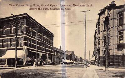 GANANOQUE JUNCTION Canada postcard Leeds Grenville County train station depot