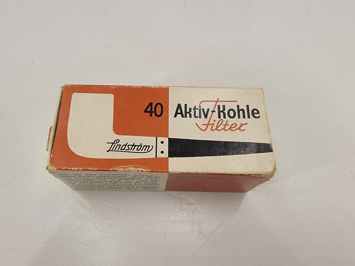 Antique Box of Lindstrom Pipe Filters Nice Decor Prop Rare Aktiv-Kohle  Filters