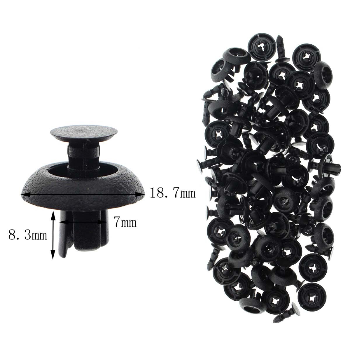 50 Clips De Fixation Pour Capot Moteur Toyota/Lexus - Référence 90467-07201, Noir, Garantie 6 Mois