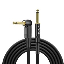 LEKATO Silent Guitar Cable 20ft Right Angle 1/4" Instrument Cable Bass Amp Cord
