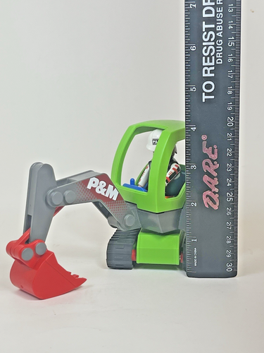 Playmobile #3279 Mini P&M Green Excavator w/ Figure Geobra Vintage 2003 RARE - Picture 6 of 6