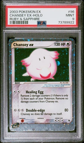 Pokémon TCG Chansey ex EX Ruby and Sapphire 96/109 Holo Ultra Rare PSA 9 Mint
